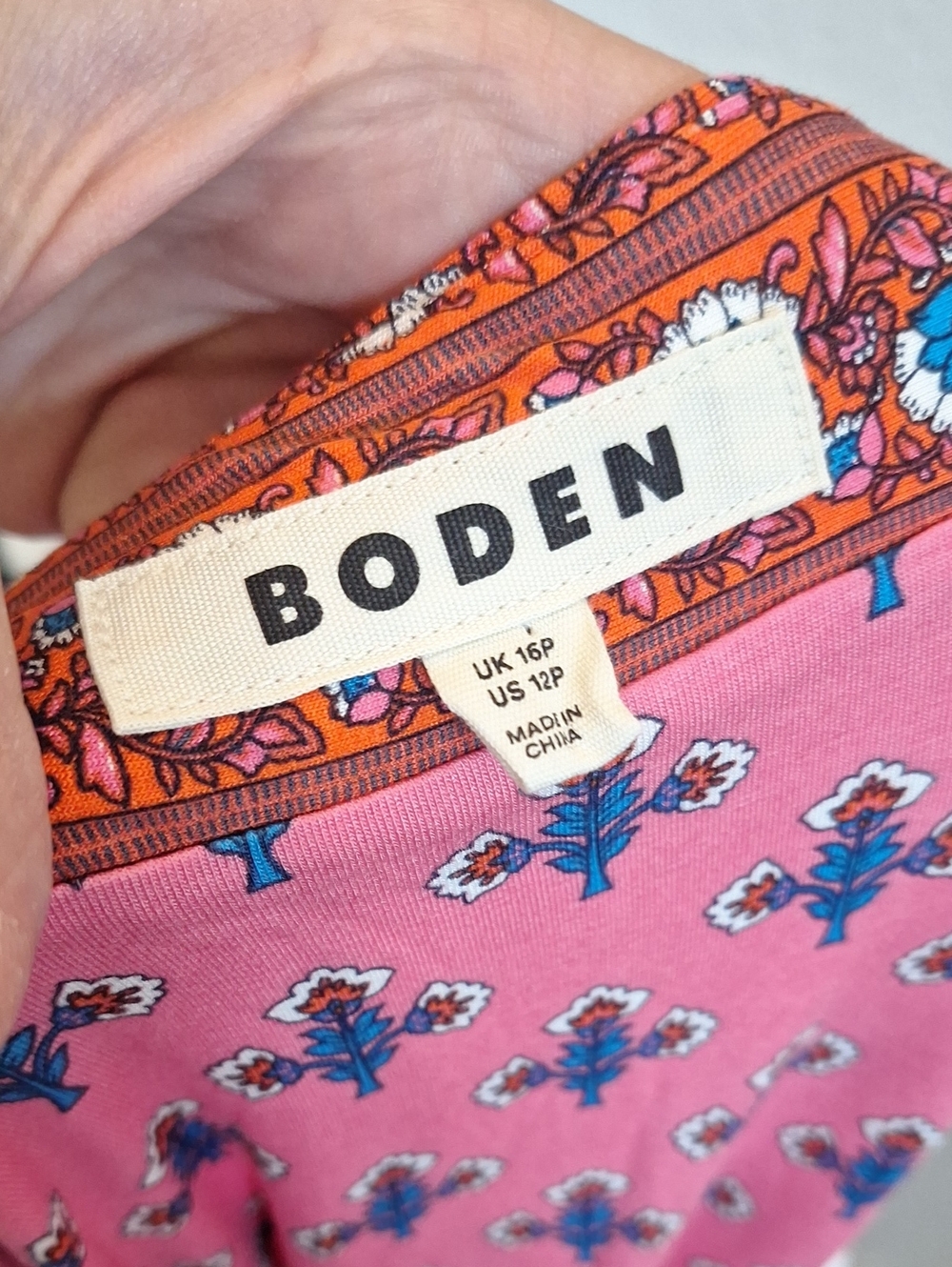 Boden Ellie Flutter Maxi Tea Dress Multi Print Coastal Boho V-neck Size 12P - Picture 3 of 13